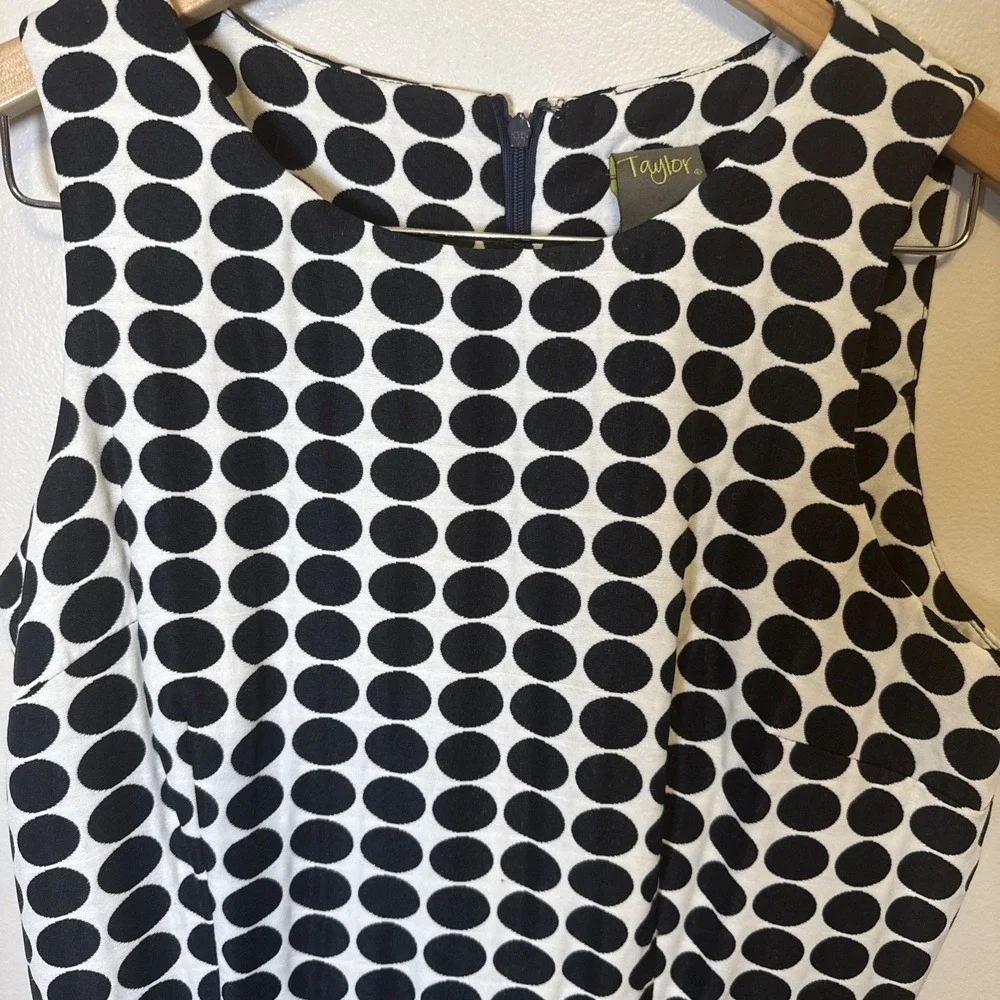 Taylor Women's Black/White Dress Size 6 Cocktail Wedding Guest Bow - Picture 2 of 11